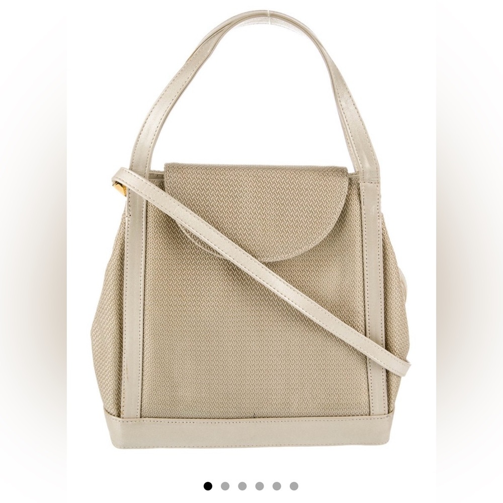 Stuart Weitzman fabric bag with leather trim